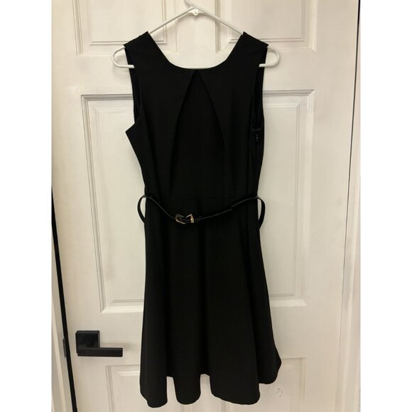 Patrizia Luca Milano Women's Black Sleeveless Dress With Belt Size M Fit Flare - Picture 5 of 16